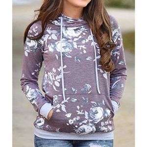 Barlver Women's Casual Hoodies Long Sleeve Sweatshirts Cowl Neck Drawstring Hood
